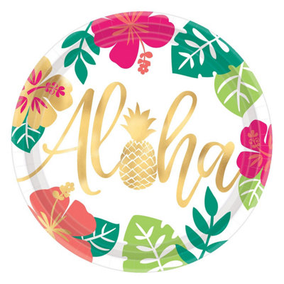 Amscan Aloha Paper Party Plates (Pack of 8) Multicoloured (One Size)