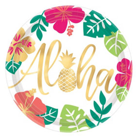 Amscan Aloha Paper Party Plates (Pack of 8) Multicoloured (One Size)