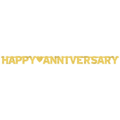 Amscan International Festone Paillettes Oro Per Anniversario - 4 Metri, Glitter E Swirl