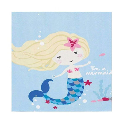 Amscan Be A Mermaid 2 Ply Napkins (Pack of 20) Blue (One Size)