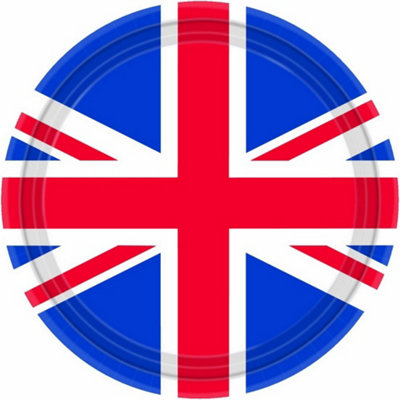 Amscan Best Of British Union Jack Party Plates (Pack of 8) Blue/Red/White (One Size)