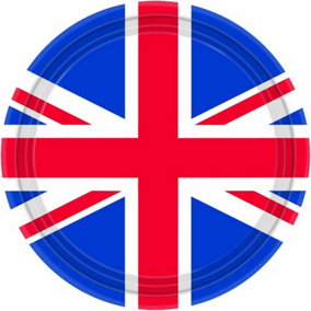 Amscan Best Of British Union Jack Party Plates (Pack of 8) Blue/Red/White (One Size)