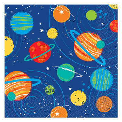 Amscan Blast Off 16th Birthday Disposable Napkins (Pack of 16) Multicoloured (One Size)