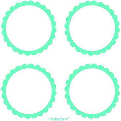 Amscan Candy Buffet Scalloped Labels (Pack of 20) Robins Egg Blue (One Size)