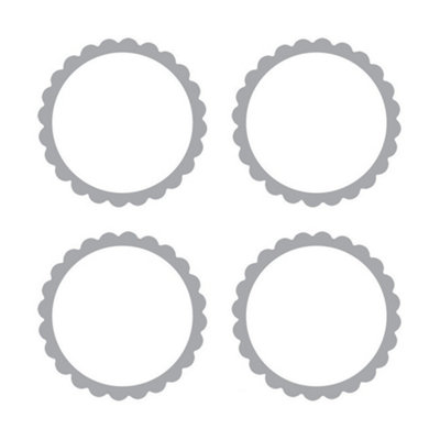 Amscan Candy Buffet Scalloped Labels (Pack of 20) Silver (One Size)