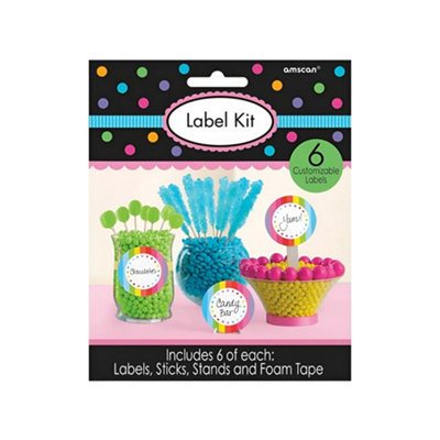 Amscan Candy Buffet Scalloped Labels Set Multicoloured (One Size)
