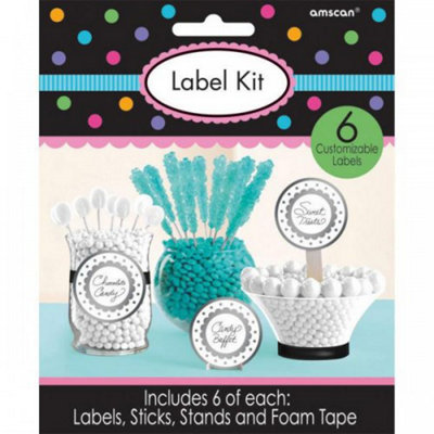 Amscan Candy Buffet Scalloped Labels Set Silver (One Size)
