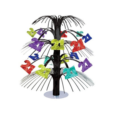 Amscan Cascade 21st Birthday Party Centrepiece Black/Multicoloured (One Size)