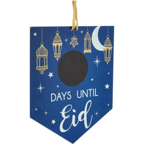 Amscan Countdown Stainless Steel Eid Chalkboard Sign Blue/Gold/White (One Size)