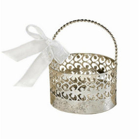 Amscan Decorative Basket Silver/White (One Size)