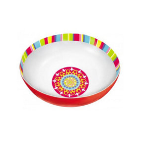 Amscan Del Sol Plastic Mandala Party Bowl White/Multicoloured (L)
