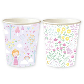 Amscan Fairy Princess Disposable Cup (Pack of 8) Purple/White/Pink (One Size)