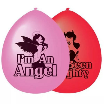 Amscan Good Girl/Bad Girl Latex Balloons (Pack of 10) Pink/Red (One Size)