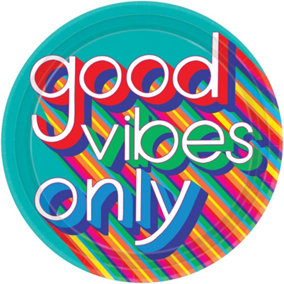 Amscan Good Vibes Only Paper Party Plates (Pack of 8) Multicoloured (One Size)