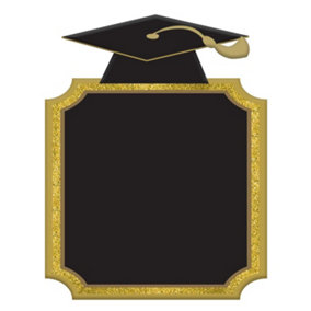 Amscan Graduation MDF Chalk Board Black/Gold (One Size)