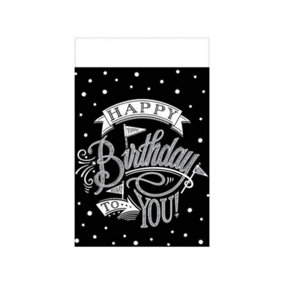 Amscan Happy Birthday To You Plastic Party Table Cover Black/White (One Size)