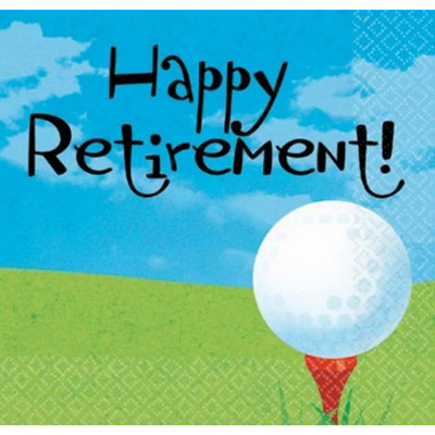 Amscan Happy Retirement Napkins (Pack of 16) Green/Blue/White (One Size)