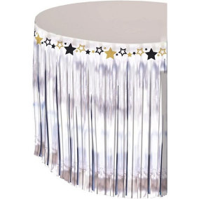 Amscan Hollywood Stars Table Skirt Silver (One Size)