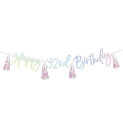 Amscan Iridescent Happy Birthday Banner (Pack of 6) Multicoloured (One Size)