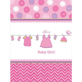 Amscan Its A Baby Girl Paper Love Party Table Cover Pink/White (One Size)