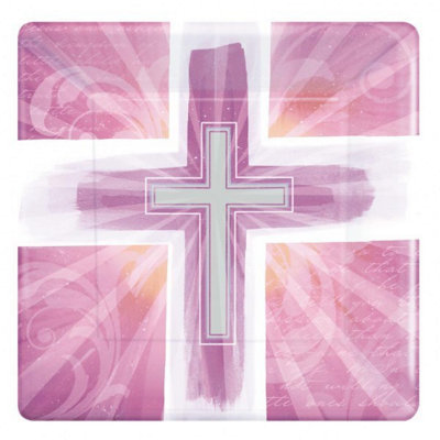 Amscan Joyous 3 Ply Cross Napkins (Pack of 16) Pink (One Size)