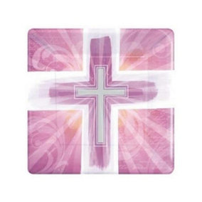 Amscan Joyous Cross Party Plates Pink (One Size)