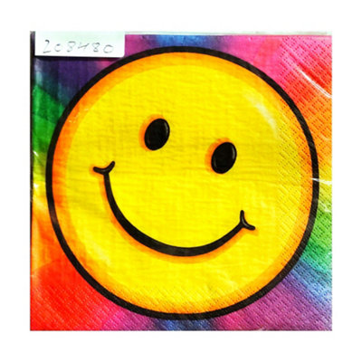 Amscan Keep On Smilin 3 Ply Napkins (Pack of 16) Multicoloured (One Size)