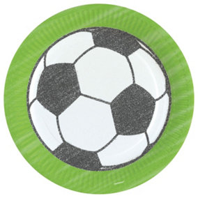 Amscan Kicker Party Ball Disposable Plates (Pack of 8) Green/White/Black (23cm)