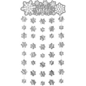 Amscan Let It Snow Snowflake Party Curtain Silver (One Size)