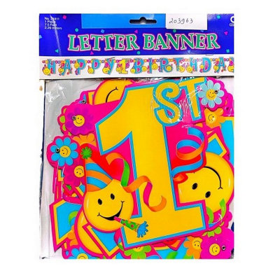 Amscan Letters 1st Birthday Banner Multicoloured (One Size)