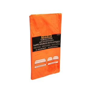 Amscan Lined Plastic Tablecover (Pack Of 6) Orange (137 x 274cm)