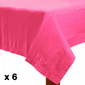 Amscan Lined Plastic Tablecovers Pink (One Size)