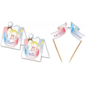 Amscan Little Cooks Place Cards Set (Pack of 24) White/Pink/Blue (One Size)