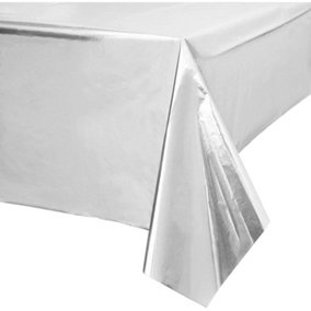 Amscan Metallic Party Table Cover Silver (One Size)