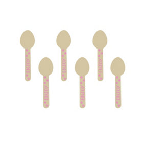 Amscan Mini Wooden Spoon Light Pink/Cream (One Size)