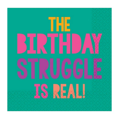 Amscan Neon Birthday Disposable Napkins (Pack of 16) Green (One Size)