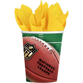 Amscan NFL Drive Paper Party Cup (Pack of 8) Brown/Green (One Size)