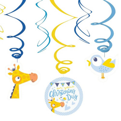 Amscan 'On Your Christening Day' Dekoration – Blaue Swirl-Deko Für Die Taufparty (6er Pack)