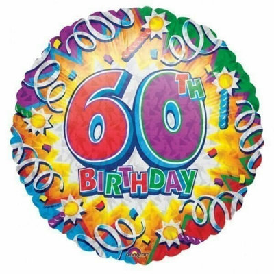 Amscan Paper 60th Birthday Party Plates (Pack of 8) Multicoloured (One Size)