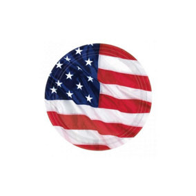 Amscan Paper American Flag Disposable Plates (Pack of 10) Red/White/Blue (One Size)