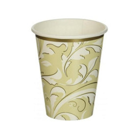 Amscan Paper Anniversary Party Cup (Pack of 8) White/Gold (One Size)
