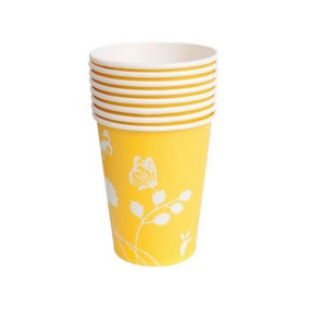 Amscan Paper Butterfly Disposable Cup (Pack of 8) Yellow/White (One Size)