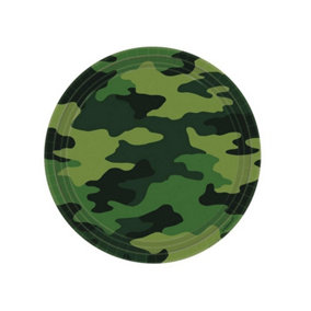 Amscan Paper Camouflage Party Plates (Pack of 8) Green (One Size)