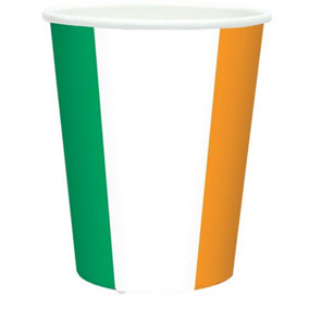 Amscan Paper Flag Of Ireland Party Cup (Pack of 8) Green/White/Orange (One Size)