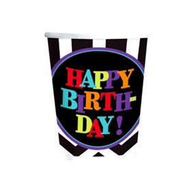 Amscan Paper Happy Birthday Party Cup (Pack of 8) Multicoloured (One Size)