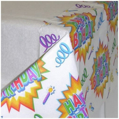 Amscan Paper Happy Birthday Party Table Cover Multicoloured (One Size)