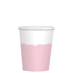 Amscan Paper Party Cup (Pack of 8) Rose Gold/White (One Size)