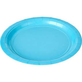 Amscan Paper Plain Dinner Plate (Pack of 8) Blue (One Size)