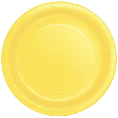 Amscan Paper Plain Dinner Plate (Pack of 8) Yellow (One Size)