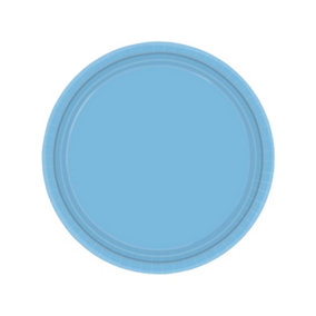 Amscan Paper Plain Party Plates (Pack of 8) Powder Blue (One Size)